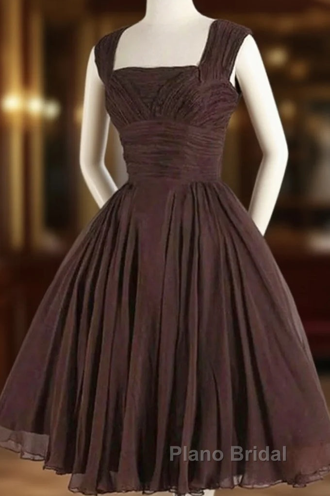 Brown A Line Short Formal Prom Dresses Homecoming Dresses Main image