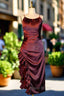 Burgundy Homecoming Dresses Vintage Backless Ruffle Asymmetrical Midi Length Party Dresses