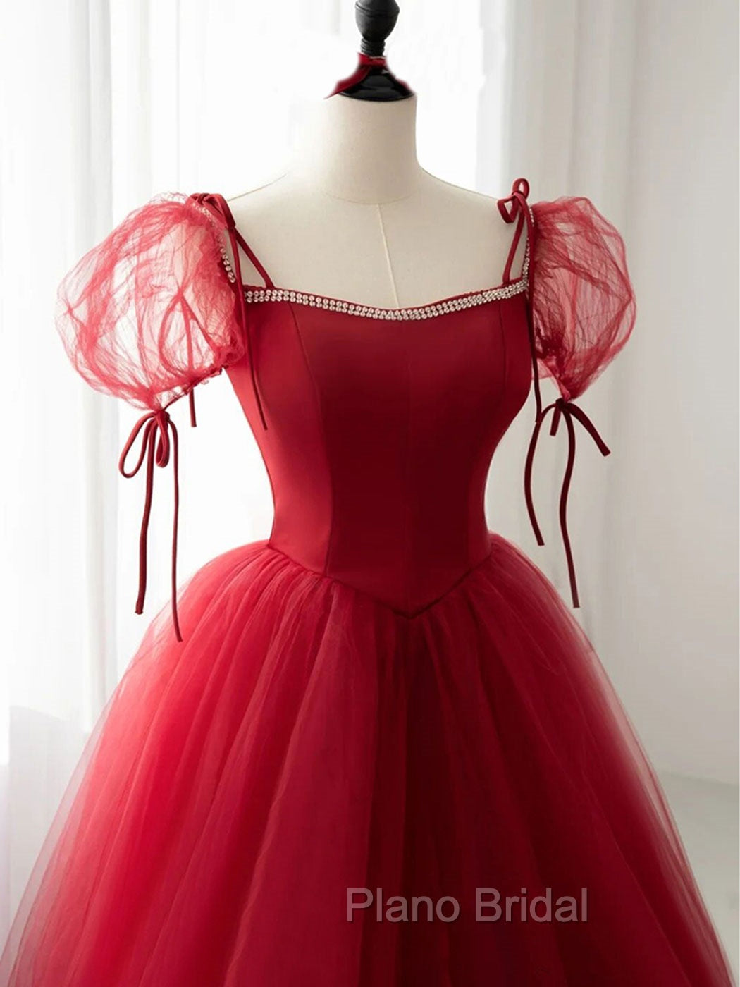 Burgundy Long Formal Prom Dresses, Burgundy Formal Graduation Dresses Secondary image