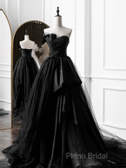 Burgundy Long Formal Prom Dresses, Burgundy Satin Formal Long Formal Dresses