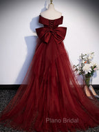 Burgundy Mermaid Long Formal Prom Dresses, Burgundy Formal Evening Dresses