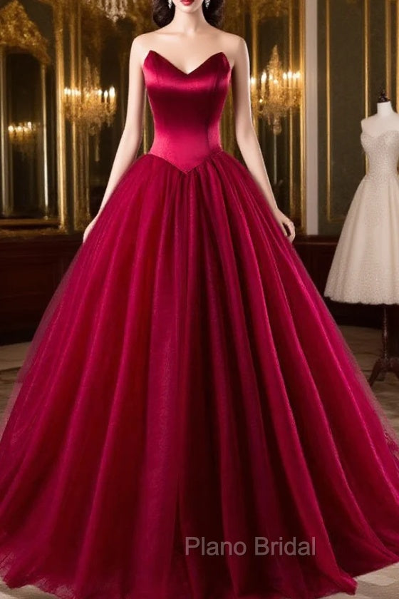 Burgundy Formal Prom Dresses Ball Gowns Formal Prom Dresses Main image