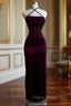 Burgundy Sheath Birthday Dresses Long Formal Prom Dresses