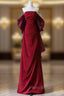 Burgundy Strapless Pleats Formal Prom Dresses