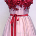 Burgundy V Neck Lace Floral Long Formal Prom Dresses, Burgundy V Neck Long Formal Evening Dresses