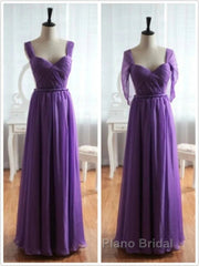 Cap Sleeves Backless Chiffon Formal Prom Dresses Bridesmaid Dresses