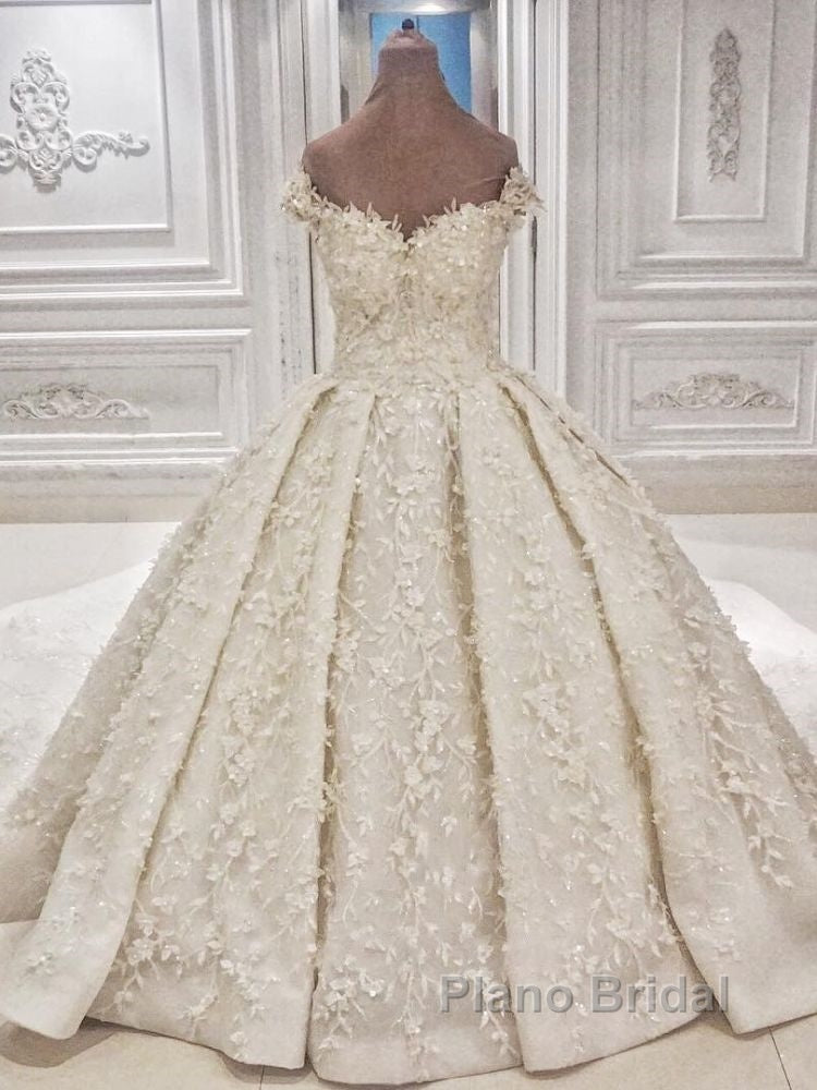 Cap sleeves Off the shoulder Lace Appliques Ball Gown Wedding Dress Secondary image