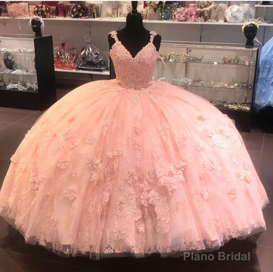 Pink Long Prom Dress, Ball Gown Prom Dresses Main image
