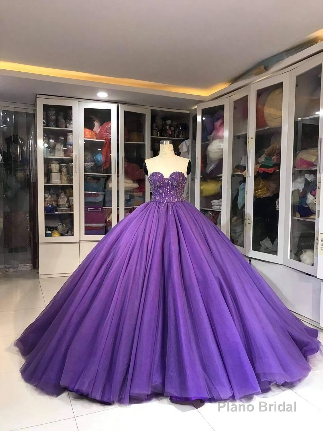 Purple Dress, Ball Gown Prom Dress, Strapless Ball Gown Secondary image