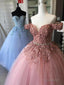 Ball Gown Long Prom Dress, Beading Top Formal Party Dress