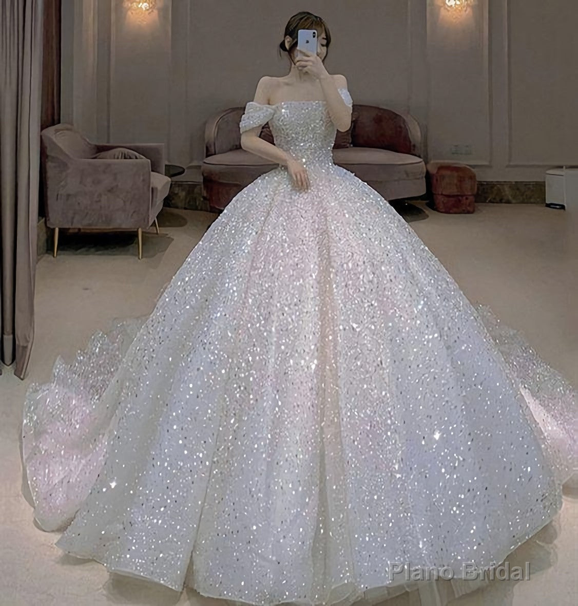 Amazing Tulle Sequins Ball Gown Dress, Formal Prom Dress Main image