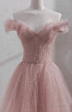 Shiny Party Dress, Fairy Midi Dress, Pink Prom Dress, Custom Made