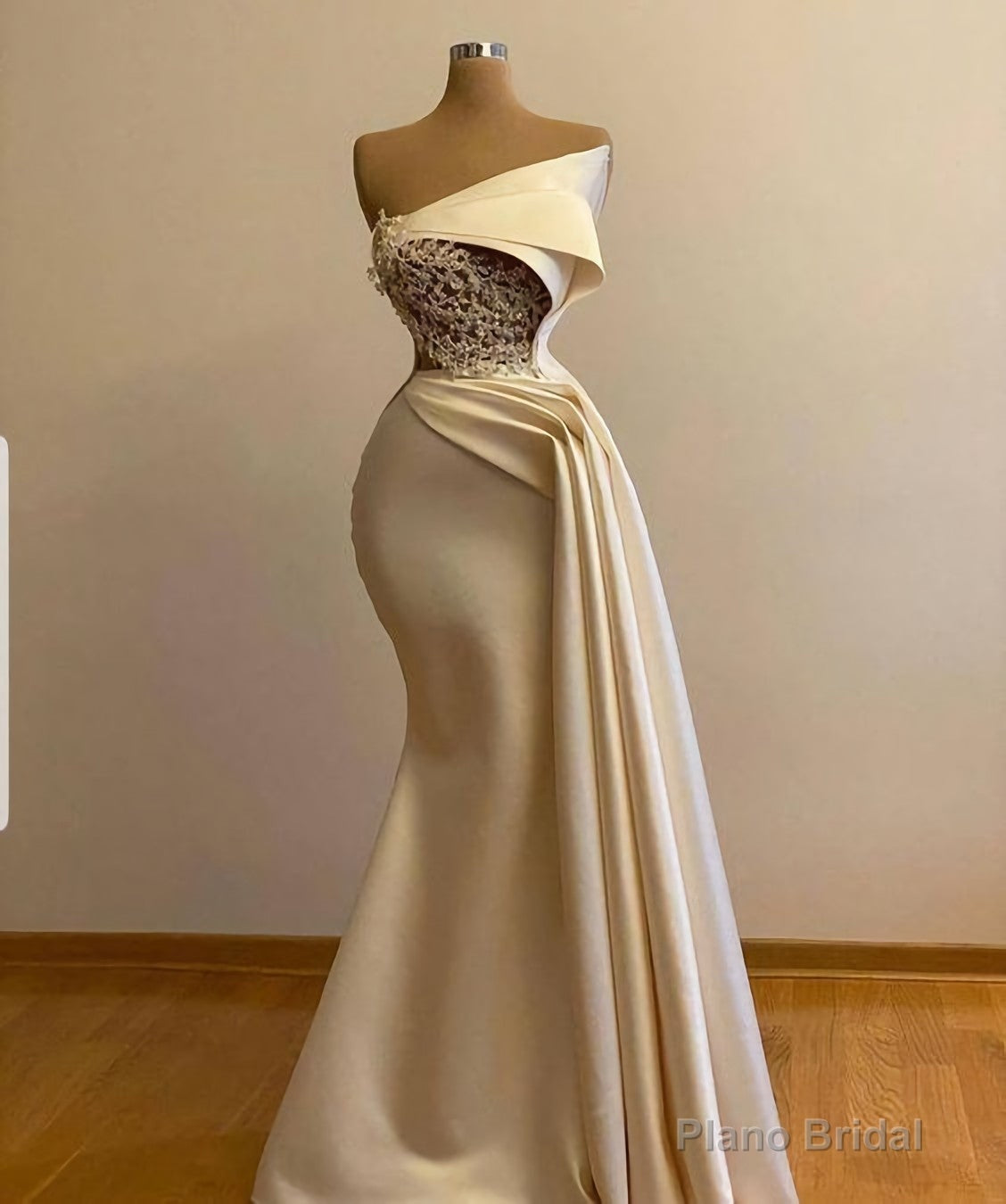 Off Shoulder Ivory Prom Dress, With Cape Wedding Gown Bridal Dress, Long Ivory Engagement Dress, African Clothing For Women Prom Dress Main image