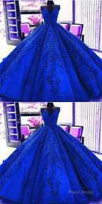 Gorgeous Royal Blue Appliques Beads Quinceanera Dresses, Formal Ball Gown Prom Dress