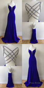 Royal Blue Prom Dress, For Teens Prom Dresses, Graduation School Party Gown