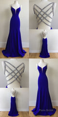 Royal Blue Prom Dress, For Teens Prom Dresses, Graduation School Party Gown