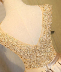 Champagne Lace Short Formal Prom Dresses, Cute Homecoming Dresses