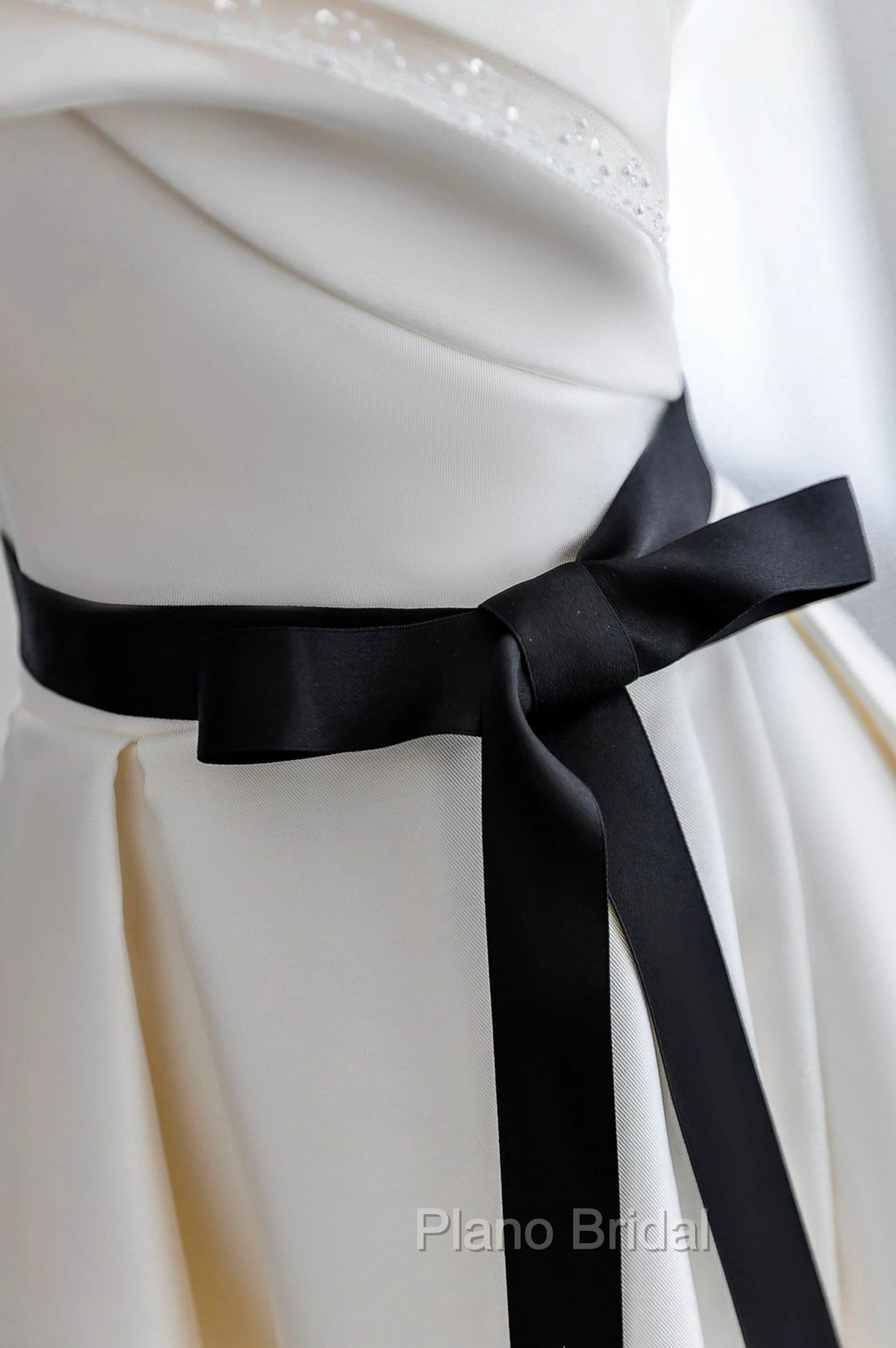 Champagne Satin Long A-Line Formal Prom Dresses, Strapless Formal Evening Dresses