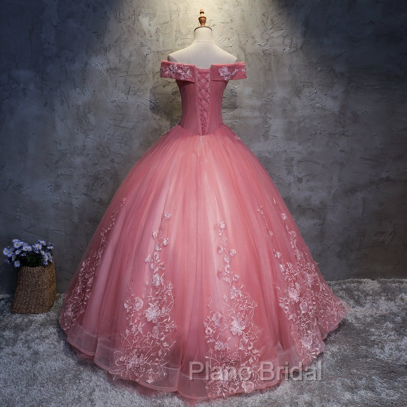 Charming Ball Gown Off-The-Shoulder Tulle Sweet 16 Dresses, Quinceanera Dresses
