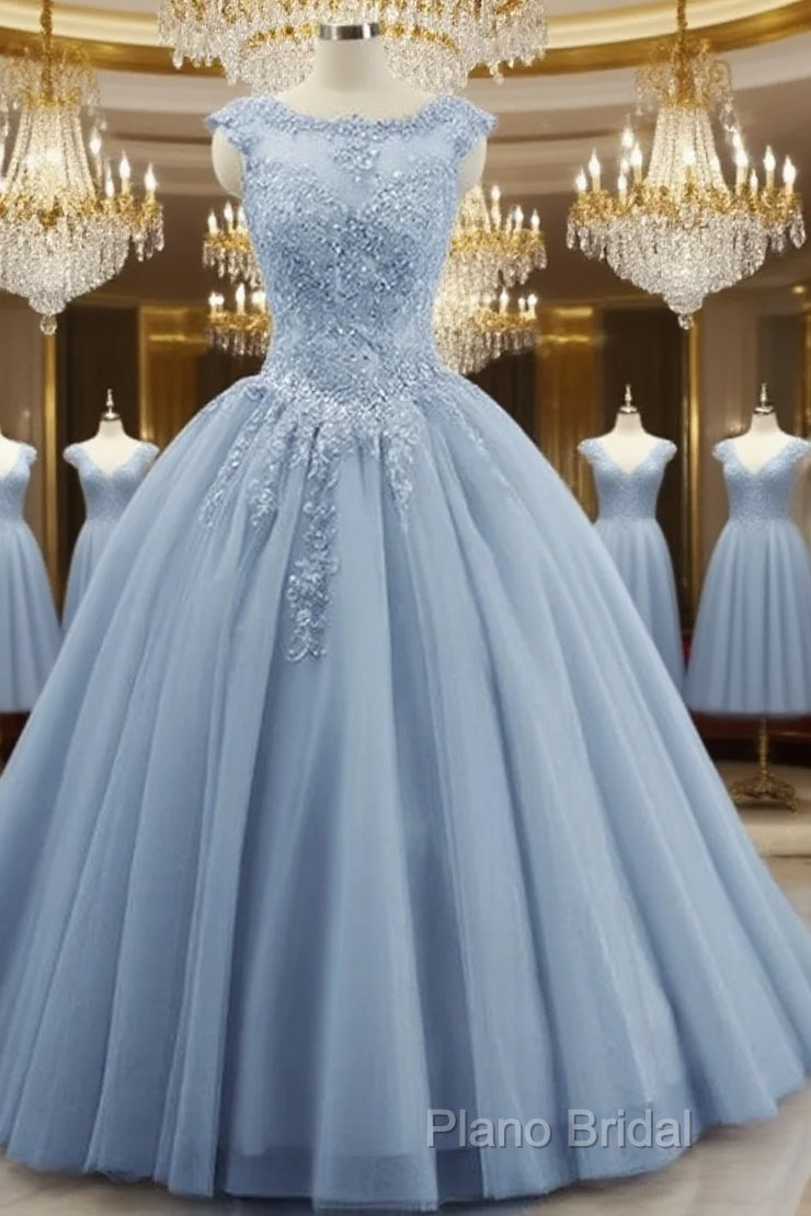 Charming Blue Sweet 16 Dresses Tulle Lace Ball Gown Quinceanera Dresses Main image