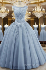 Charming Blue Sweet 16 Dresses Tulle Lace Ball Gown Quinceanera Dresses