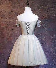 Charming Floral Short Tulle Formal Prom Dresses, Knee Length Party Dresses, Formal Dresses