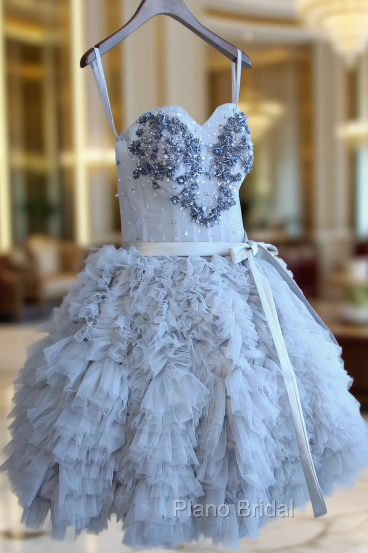 Cheap A-line Sweetheart Short Mini Tulle Short Formal Prom Dresses Main image