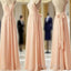 Cheap Junior Pleating Chiffon Spaghetti Strap Sweetheart Backless Floor-Length Maxi Bridesmaid Dresses,
