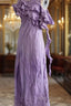 Chic A Line Scoop Lilac Long Formal Prom Dresses Birthday Dresses With Ruffles