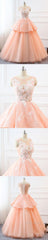 Chic A-Line Scoop Long Formal Prom Dresses Lace Formal Prom Dresses Ball Gowns Formal Dresses