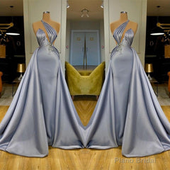 Chic Halter Beadings Long Evening Dress With Detachable Skirt