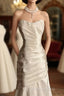 Chic Mermaid Sweetheart Taffeta Ivory Long Wedding Dresses Bridal Dresses