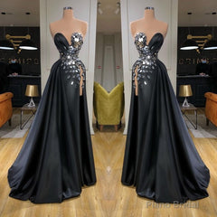Chic Sweetheart Crystal Long Prom Dress With Split Online