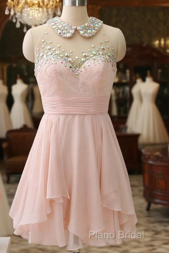 Chiffon Mini Homecoming Dresses Light Pink Party Dresses Main image