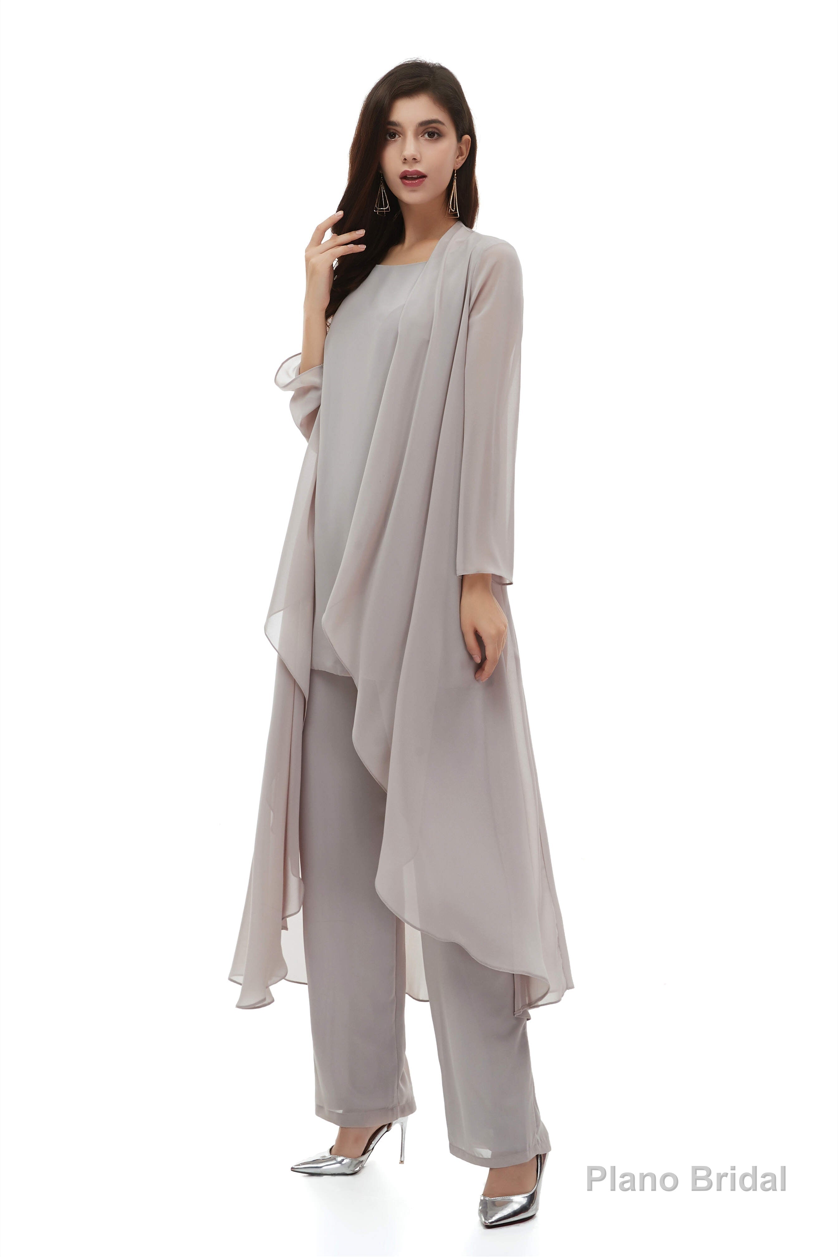 Chiffon Pant Suits Plus Size with Jacket Mother of The Bride Dresses Main image