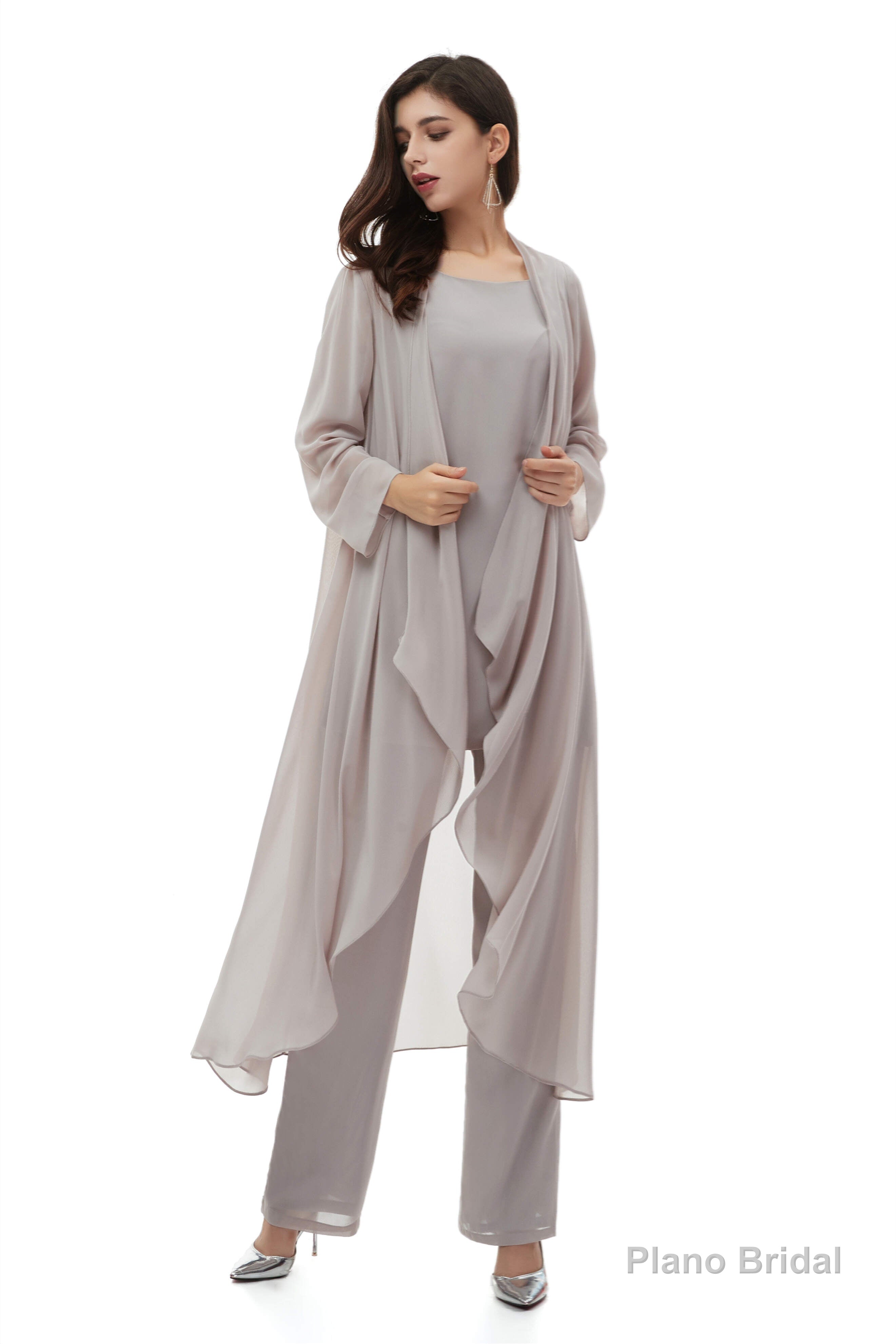 Chiffon Pant Suits Plus Size with Jacket Mother of The Bride Dresses Secondary image