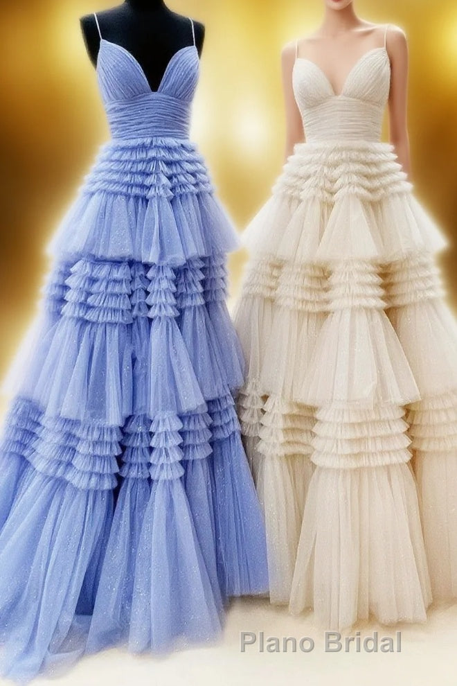 Princess Pink Tiered Layers Tulle Long Formal Gown Main image