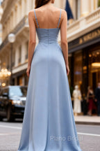 Classy Blue Chiffon Long Bridesmaid Dresses