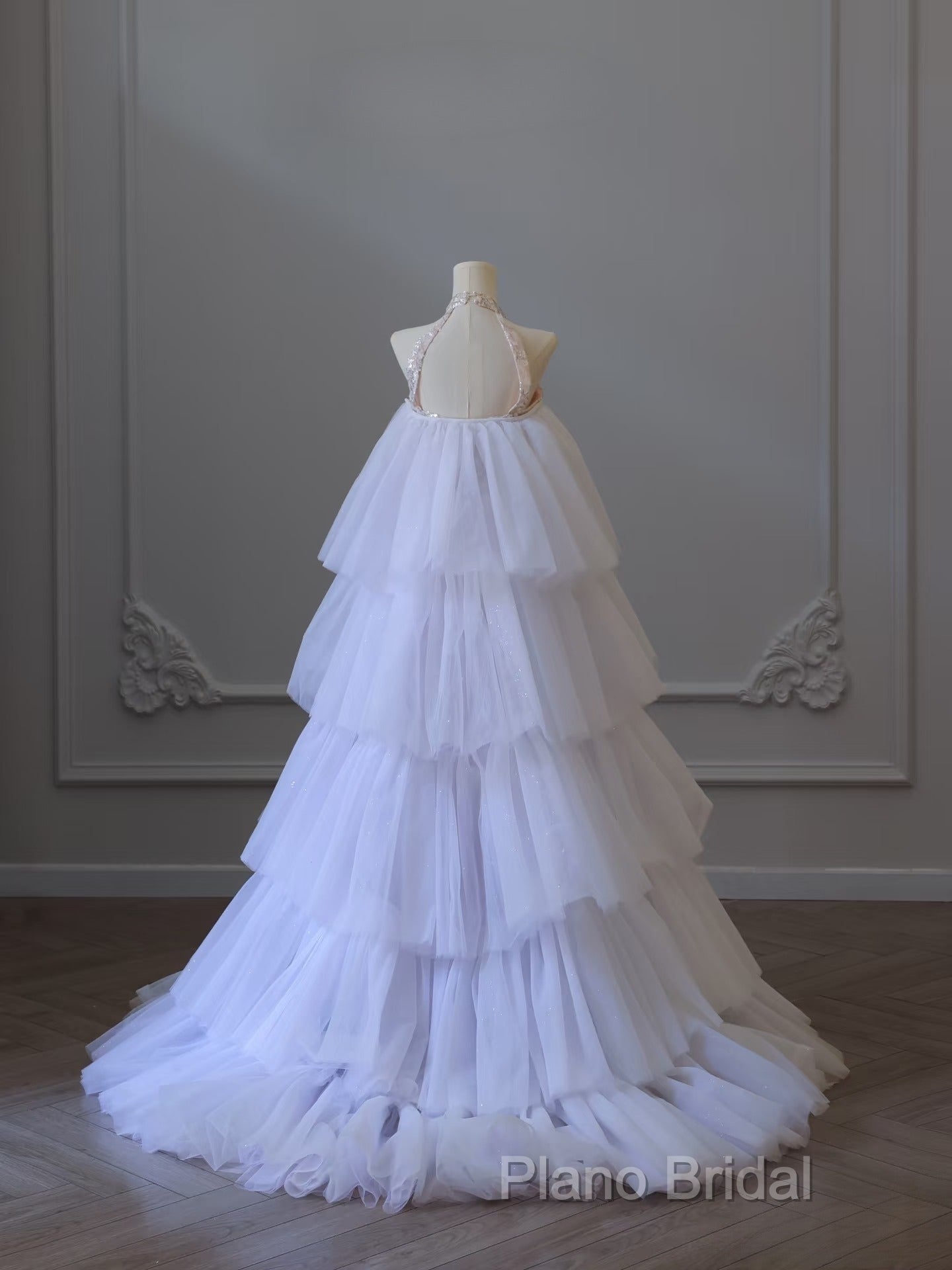 Classy Mermaid High Neckline Sequin Ruffles Long Formal Dresses Formal Prom Dresses Secondary image