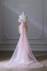 Classy Mermaid Strapless Pink Sequin Long Evening Dresses Formal Prom Dresses