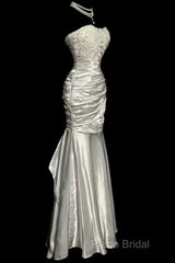 Classy Mermaid Sweetheart Lace Ivory Long Formal Gowns Formal Prom Dresses