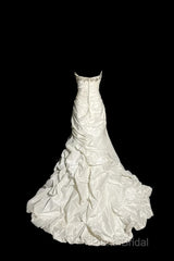 Classy Mermaid Sweetheart Taffeta Ivory Long Wedding Dresses Bridal Dresses