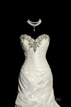 Classy Mermaid Sweetheart Taffeta Ivory Long Wedding Dresses Bridal Dresses