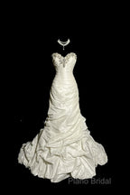 Classy Mermaid Sweetheart Taffeta Ivory Long Wedding Dresses Bridal Dresses