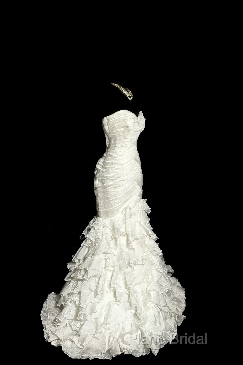 Classy Mermaid Sweetheart Tulle Ivory Long Wedding Dresses Bridal Dresses Secondary image