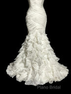 Classy Mermaid Sweetheart Tulle Ivory Long Wedding Dresses Bridal Dresses