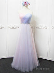 Colorful Tulle Pleats Sweetheart Bridesmaid Dress