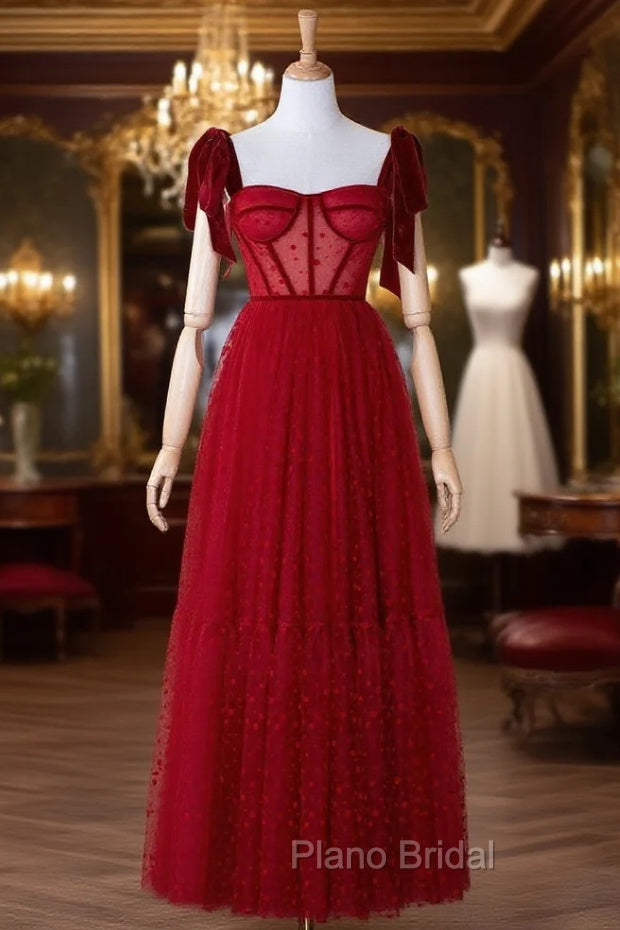 Corset Dotted Tulle Maxi Length Formal Prom Dresses Main image