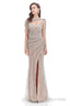 Crystal Beaded Mermaid High Slit Long Prom Dresses