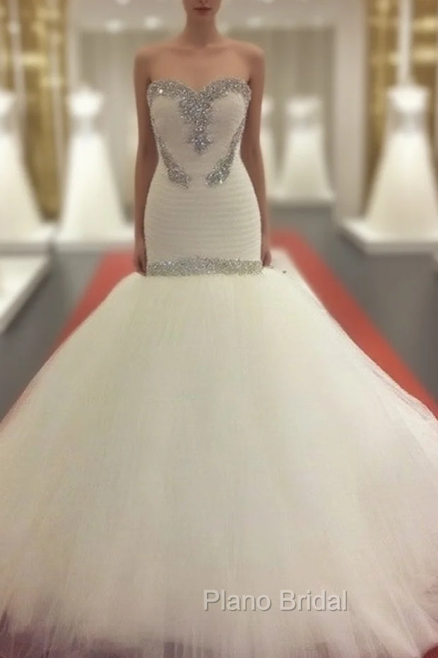 Crystal Beaded Sweetheart Corset Mermaid Wedding Dresses Main image